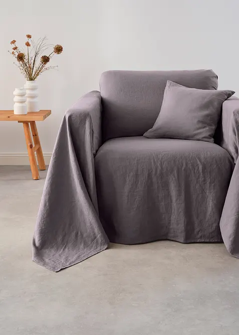 Lättmatchat överkast i finaste linne, bonprix