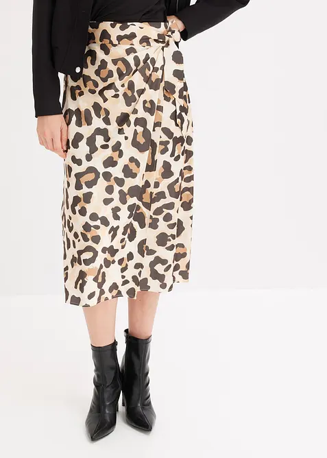 Mönstrad omlottkjol av viskosmix, bonprix