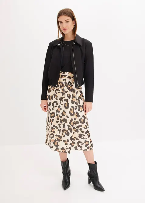 Mönstrad omlottkjol av viskosmix, bonprix