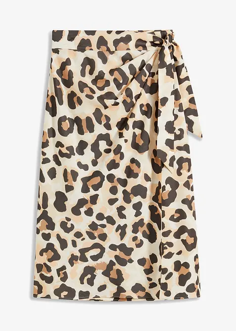 Mönstrad omlottkjol av viskosmix, bonprix