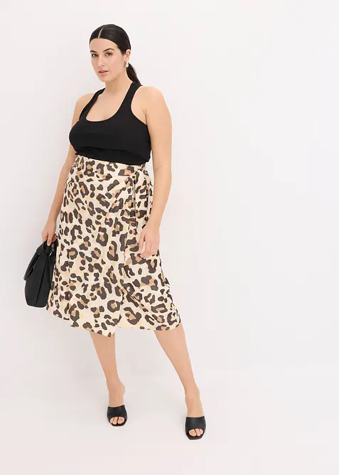 Mönstrad omlottkjol av viskosmix, bonprix