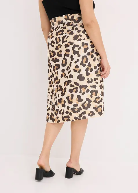 Mönstrad omlottkjol av viskosmix, bonprix