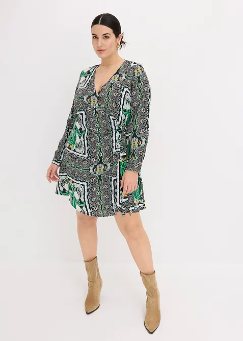 Omlottkl&auml;nning av m&ouml;nstrad satin, bonprix