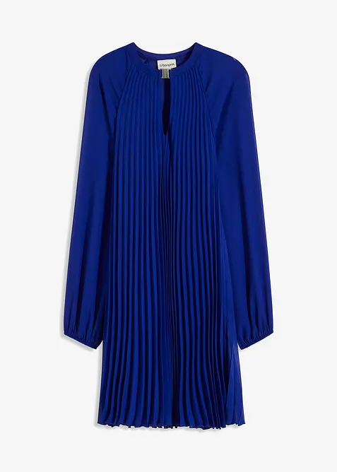 Miniklänning av tunn chiffong med plisséringar, bonprix