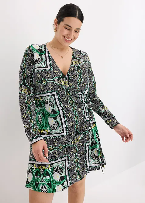 Omlottkl&auml;nning av m&ouml;nstrad satin, bonprix