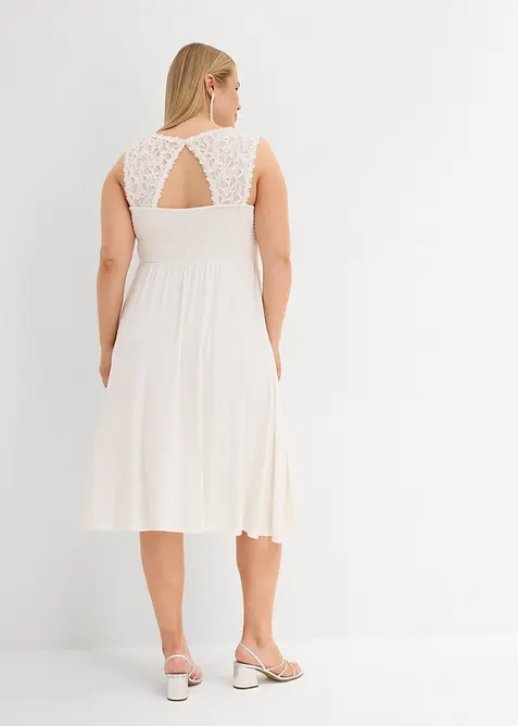 Mammaklänning med spets och töjbart ryggparti, bonprix