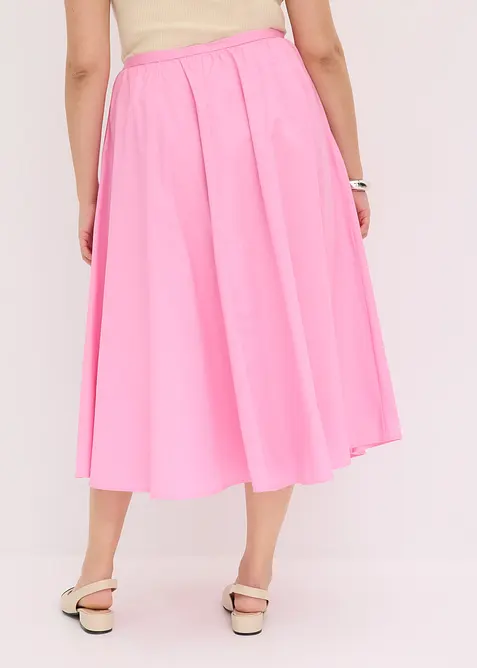 Mellanlång kjol i stretchig bomullsmix, bonprix