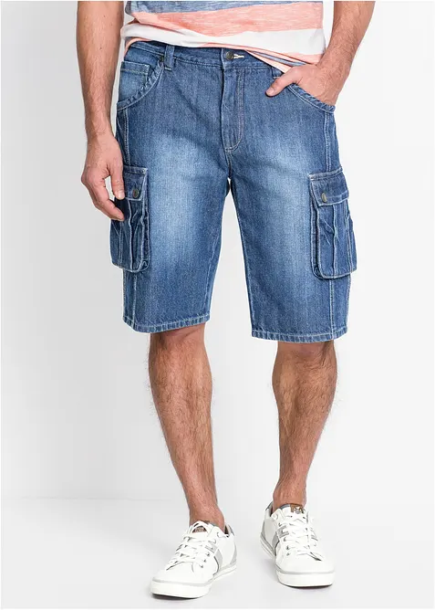 Jeansshorts i cargomodell, normal passform, bonprix