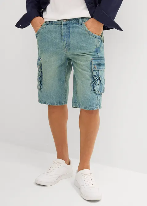Jeansshorts i cargomodell, normal passform, bonprix