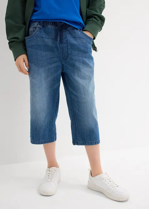 L&aring;nga dra p&aring;-jeansbermudas f&ouml;r barn, Slim Fit, bonprix