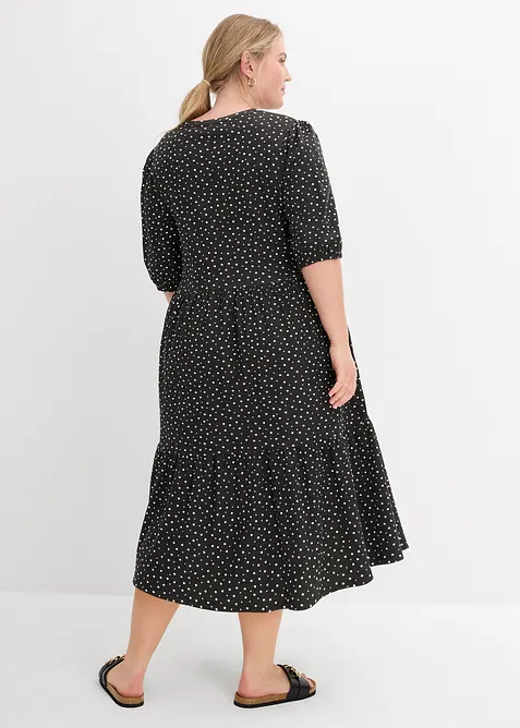 Trikåklänning av ren bomull, bonprix