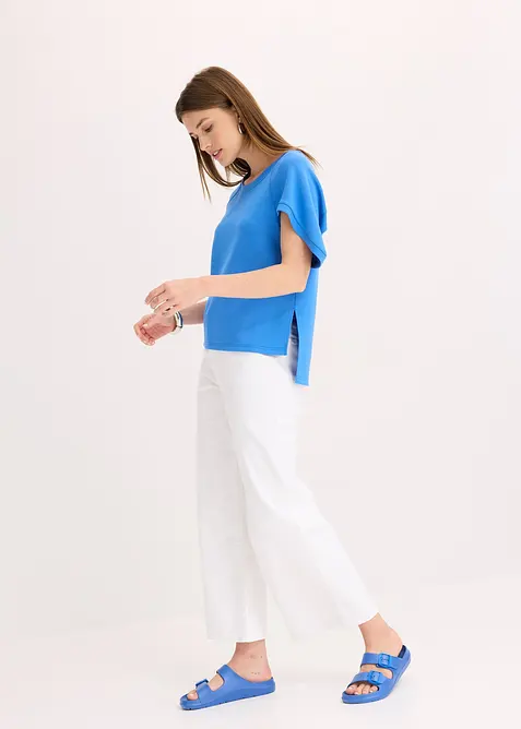 Oversizetopp i böljande viskosmix, bonprix