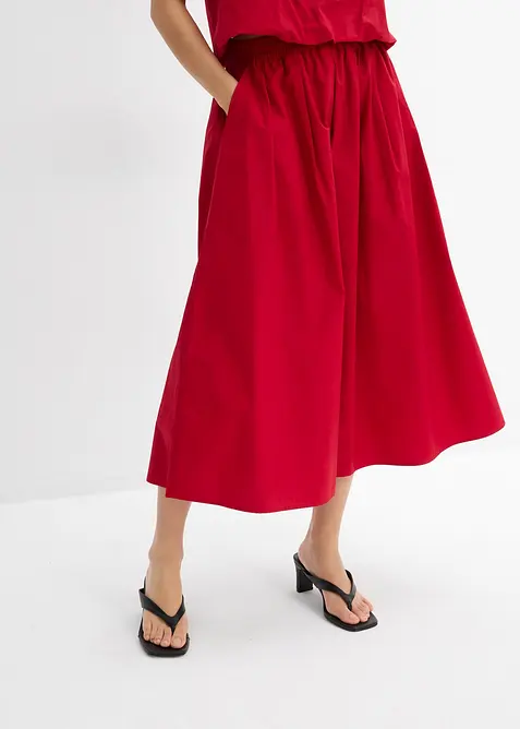 Mellanlång kjol i ren bomull, bonprix