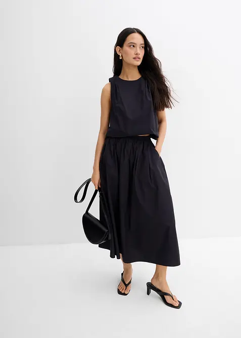 Mellanl&aring;ng kjol i ren bomull, bonprix