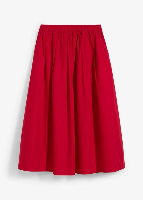 Mellanlång kjol i ren bomull, bonprix