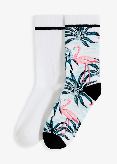 Strumpor med ekologisk bomull och frottésula (2-pack), bonprix