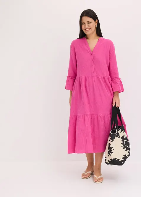 Mellanl&aring;ng kl&auml;nning i muslin, bonprix