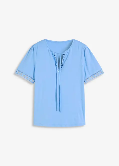 Trikåtunika med spetsband, bonprix