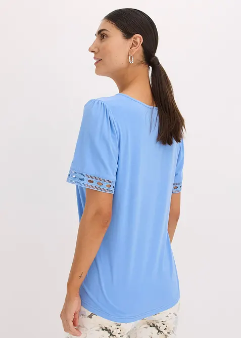 Trikåtunika med spetsband, bonprix