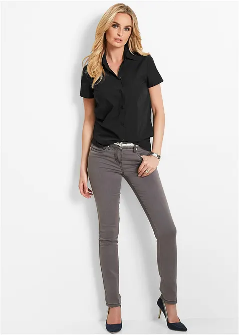 Kort&auml;rmad poplinblus, bonprix