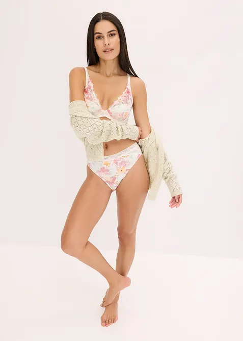 Formpressad BH med broderi med tryckt m&ouml;nster, bonprix