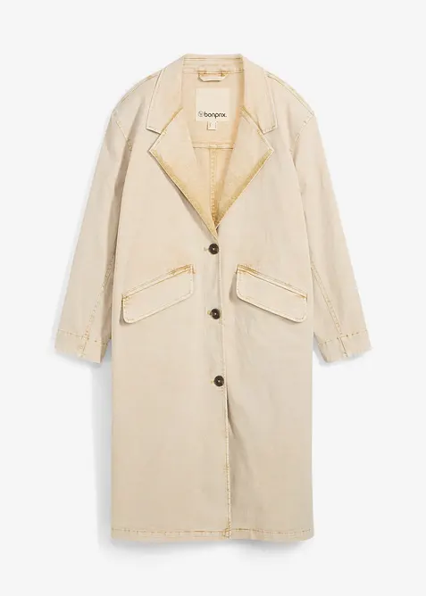 Trenchcoat av twill, bonprix