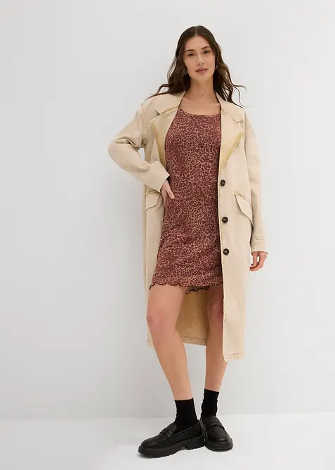 Trenchcoat av twill, bonprix