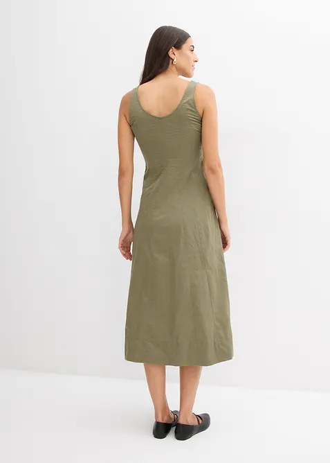 Mellanlång klänning med vertikala sömmar, bonprix