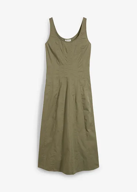 Mellanlång klänning med vertikala sömmar, bonprix