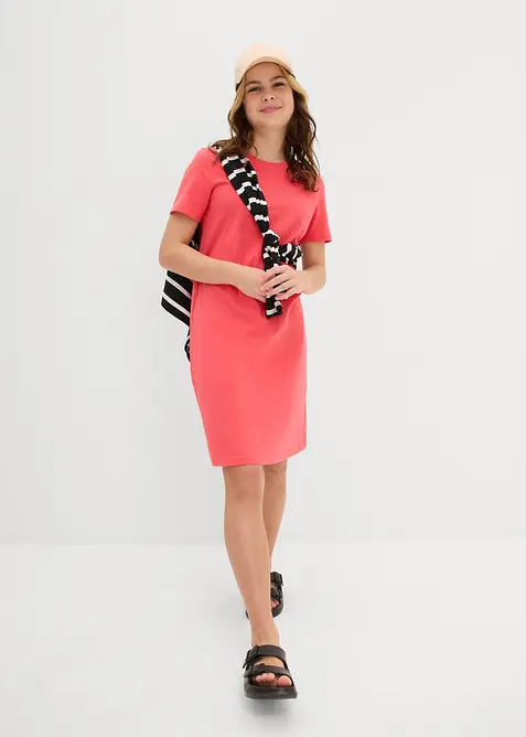 Jerseyklänning i ren ekologisk bomull för barn, bonprix