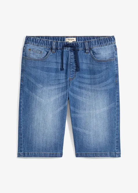 Jeansbermudas i tunn trikå, Regular Fit, bonprix
