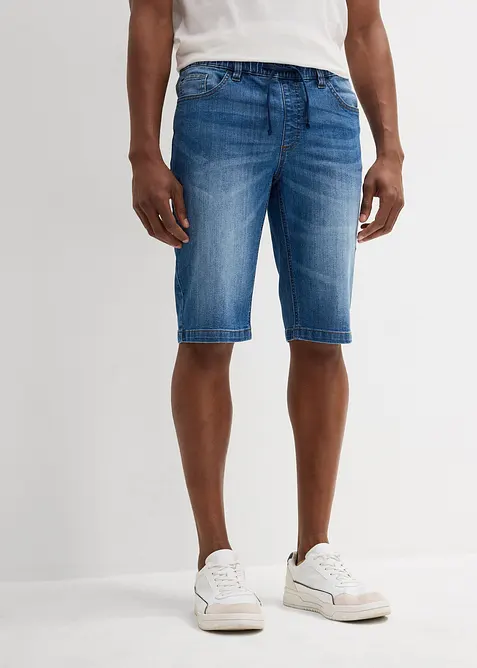 Jeansbermudas i tunn trikå, Regular Fit, bonprix