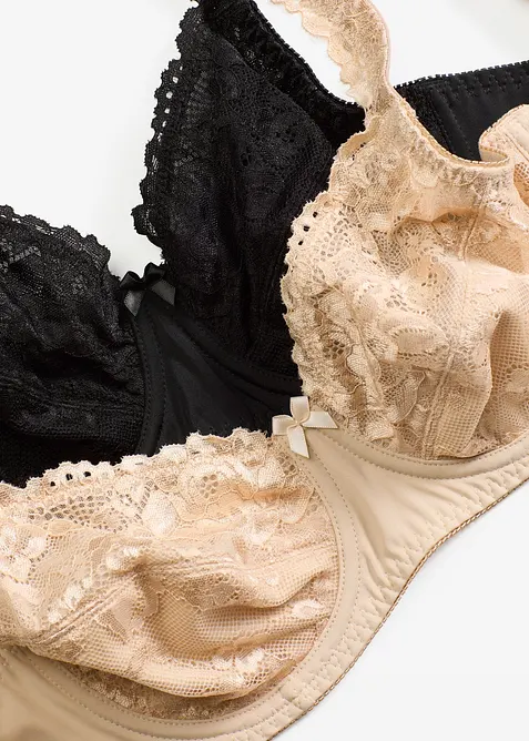 BH med bygel och skir spets (2-pack), bonprix