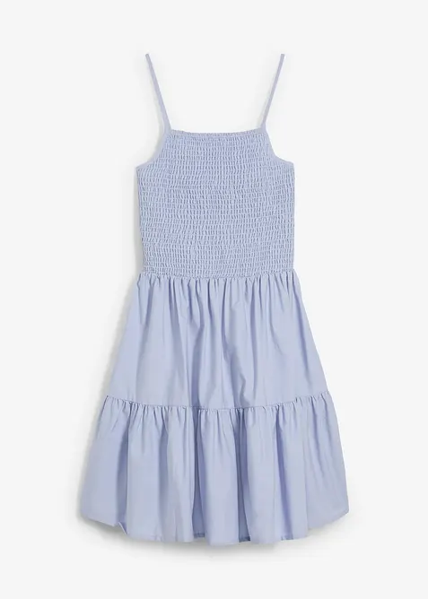 Kl&auml;nning med smala axelband i ekologisk bomull, bonprix