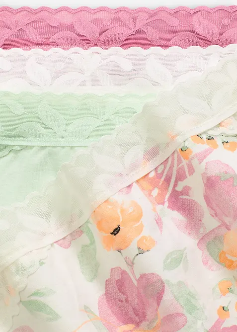 Maxitrosa med ekologisk bomull och spets (5-pack), bonprix