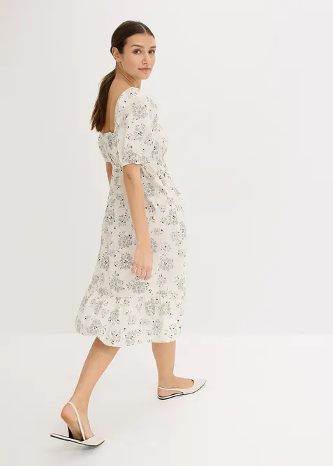 Midiklänning med puffärmar, bonprix