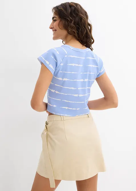 Ribbstickad topp i kort modell, bonprix