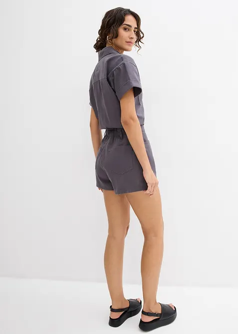 Jumpsuit med korta ben i ren bomull, bonprix