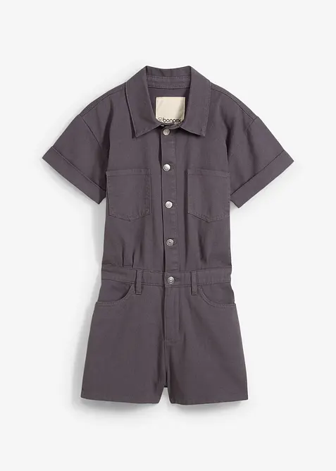 Jumpsuit med korta ben i ren bomull, bonprix
