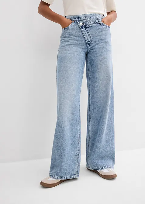 Wide Leg-jeans Mid Waist, Low Stretc, bonprix