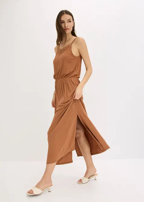 Jerseykl&auml;nning med spets, bonprix