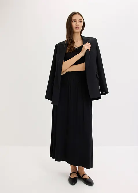 Jerseyklänning med spets, bonprix