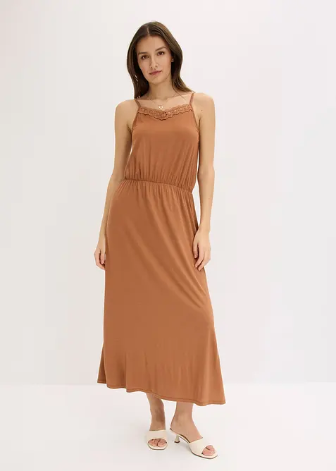 Jerseykl&auml;nning med spets, bonprix