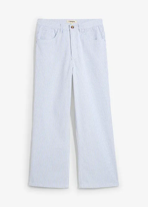 Wide Leg Cropped jeans med hög midja, bonprix