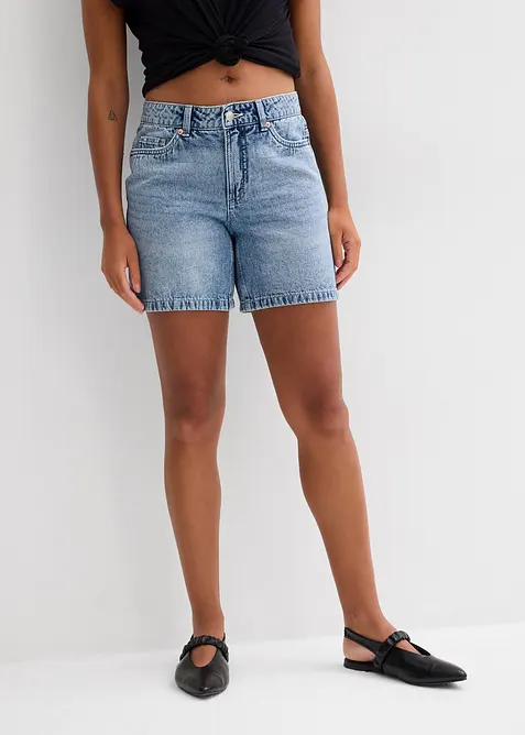 Jeansshorts Mid Waist, Low Stretch, bonprix