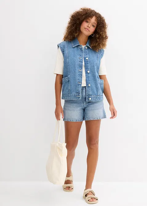 Jeansshorts High Waist, Low Stretch, bonprix