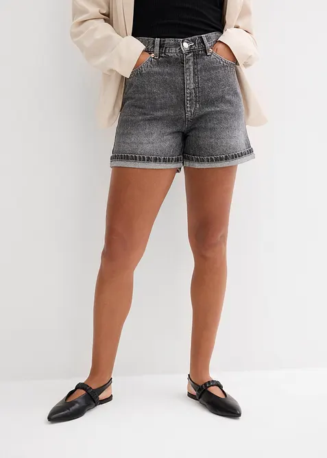 Jeansshorts High Waist, Low Stretch, bonprix