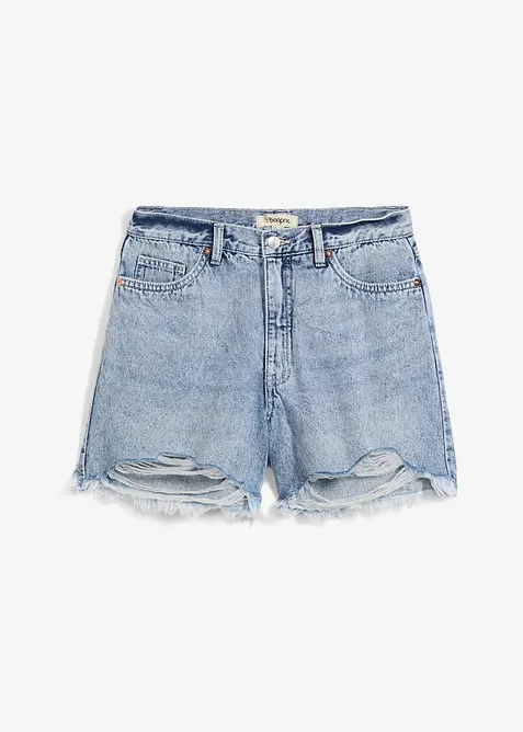 Jeansshorts med stretch och  hög midja, bonprix