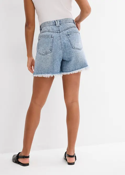 Jeansshorts med stretch och  hög midja, bonprix