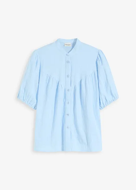 Kortärmad muslinblus, bonprix